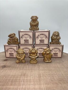 Wade England Whimsies Vintage Bear Ambitions Complete Set of 6- in Box